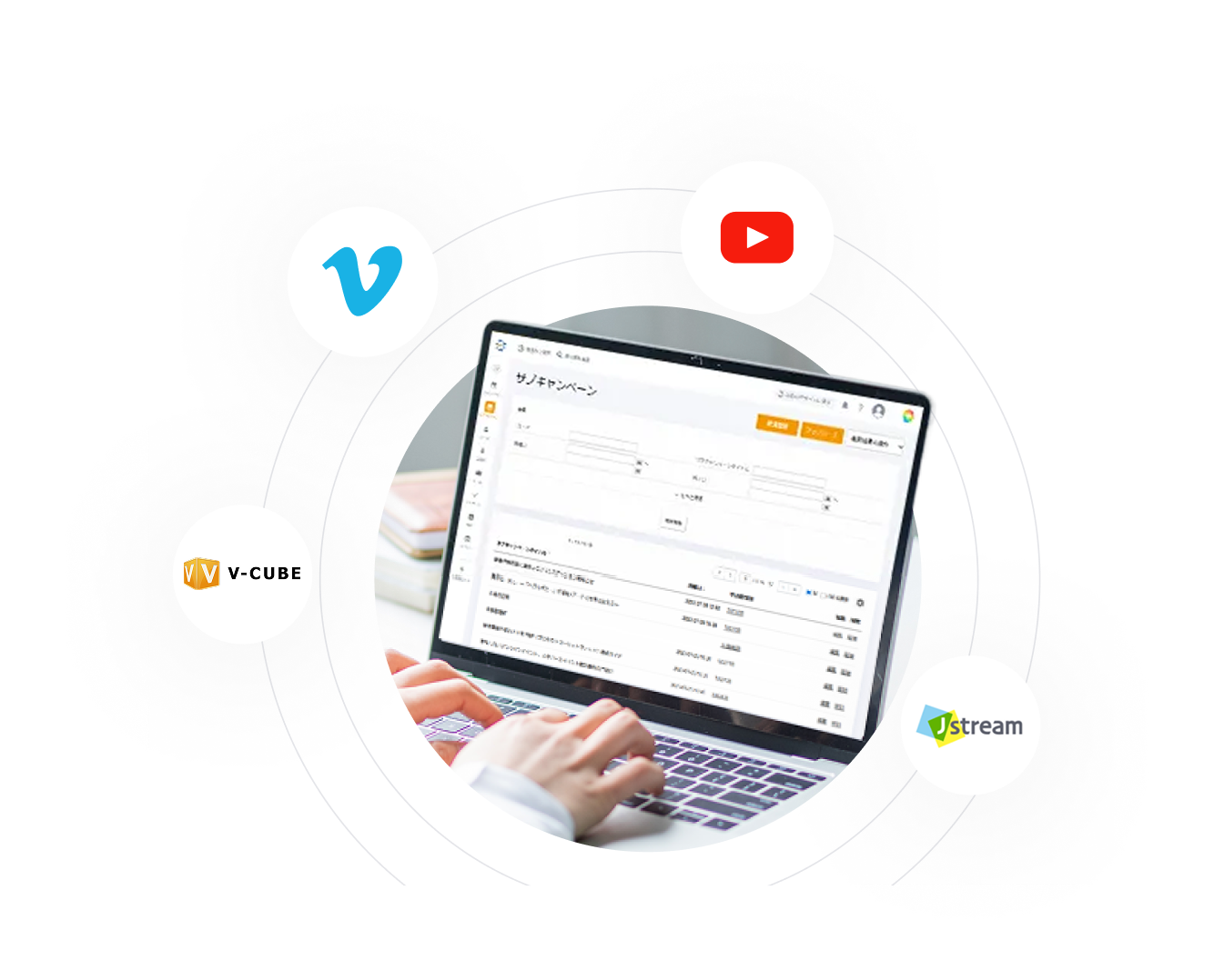 配信プラットフォームは幅広く対応しているので、使い慣れたプラットフォームが利用可能 イメージイラスト