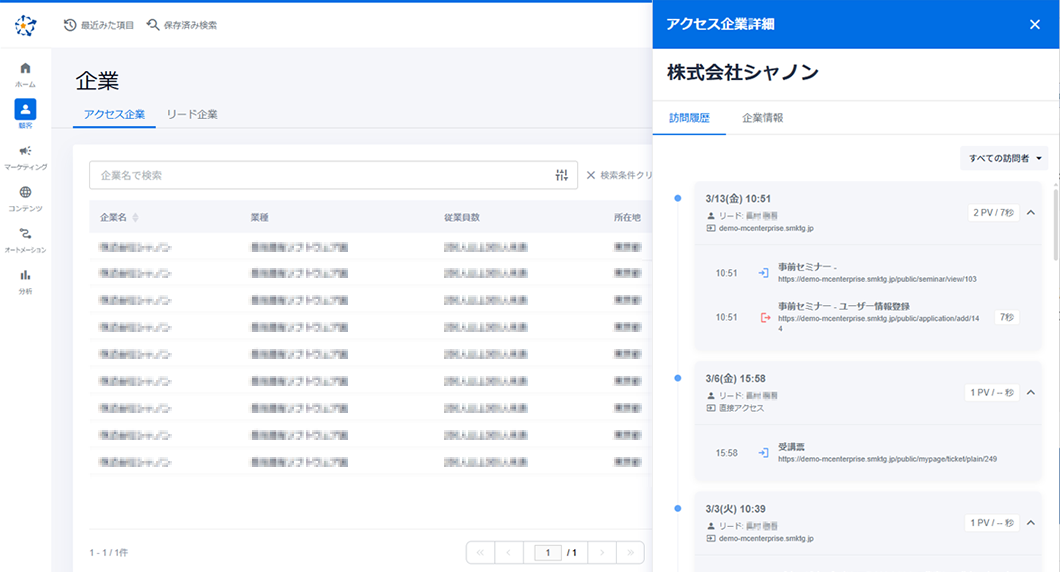 企業分析(IPアドレス解析)機能イメージ