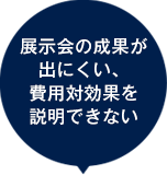 展示会の成果が出にくい、費用対効果を説明できない