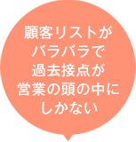 顧客リストがバラバラで過去接点が営業の頭の中にしかない